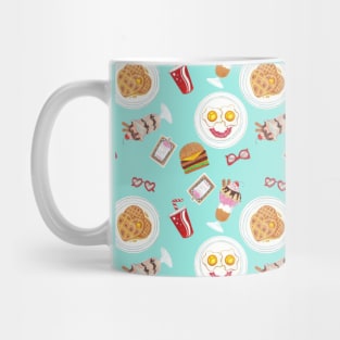 50's Diner Food Pattern Mug